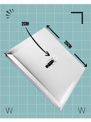 Fleko 25X25 Inox Krom  Tepe Duş Başlığı