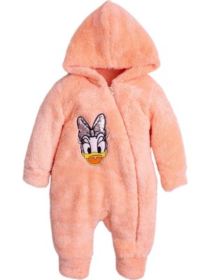 Chicsy Baby Kışlık Tatlı Peluş Pamuklu Nakışlı Kapüşonlu Welsoft Tulum