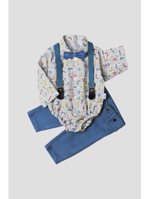 Kidex’s Baby Bebek Takımı Zıbınlı Gömlek Pantolon Papyon ve Slopet Ayarlana Bilir %100 Pamuklu