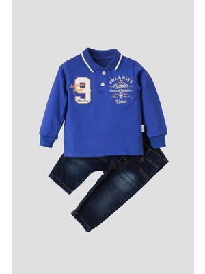 Kidex’s Baby Polo Bebek Takımı Yumuşak Kot Pantolonlu %100 Pamuklu