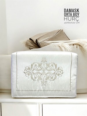 Damask Desen Hurç 40X60X20 cm Osmanlı Ipeği Nakışlı ve Işlemeli