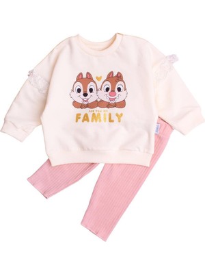 Chicsy Baby Pamuk Tatlı Sincap Bebek ve Çocuk Fitilli Esnek Tayt  Alt Üst Takım