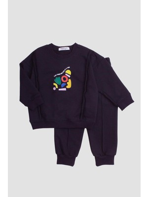 Chicsy Baby Dikiş Detaylı Şekil Baskılı Oversize  Alt Üst Bebek Çocuk Eşorfman Takımı