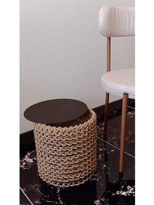 Doğal Hasır Siyah Ahşap Kapaklı Organizasyon Sepeti