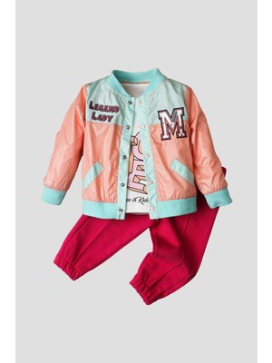 Kidex’s Baby Kız Bebek Tatlı Yağmurluk ve Alt Üst 3\'lü Takım.