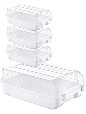 Dört Parça Beyaz Ayakkabı Saklama Kutusu Seti, Şık ve Pratik Tasarım