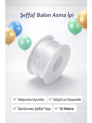 Görünmez Balon Asma Ipi Misina Ipi Profesyonel Şeffaf Balon Asma Ipi – Helyuma Uyumlu Misina