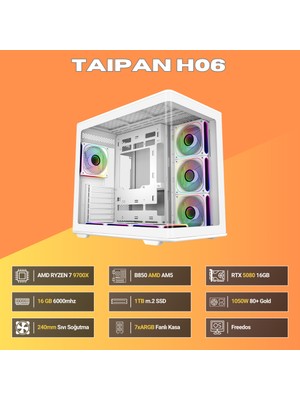 Sinerji Taipan H06 Gigabyte Geforce RTX5080 Aero Oc Sff 16GB Ryzen 7 9700X 16GBDDR5 1tb Nvme M.2 SSD