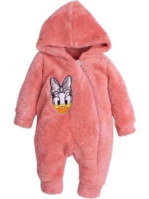 Chicsy Baby Kışlık Tatlı Peluş Pamuklu Nakışlı Kapüşonlu Welsoft Tulum