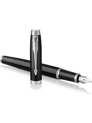 Royal Rain Store Im Lake Siyah Krom Tasarımlı Dolma Kalem, Orta Kalınlıkta Uç, Mavi Mürekkep (1931651)