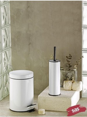 Royal Rain Store 2'li Banyo Seti - 3lt Pedallı Çöp Kovası ve Tuvalet, Wc Fırçası