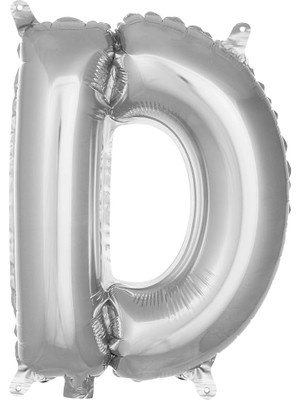 Royal Rain Store Vitrini D Harfi 16 Inç Gümüş Renk Folyo Balon 36 cm (Gümüş)