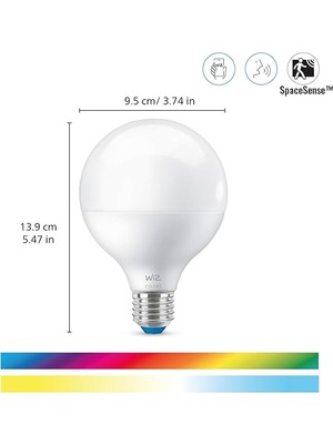 Royal Rain Store Signify Beyaz ve Renkli 11W E27 Küre Şeklinde Ayarlanabilir Buzlu Tekli Paket