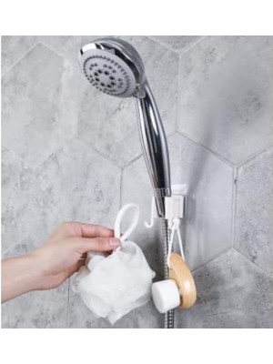 Royal Rain Store Renkli Kendinden Yapışkanlı Duş Başlık Tutucu ve Lif Askısı Aparat Banyo Düzenleyici