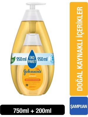 Johnson's Bebek Şampuanı 750 + 200 ml Göz Yakmayan Formül ile Hassas Ciltler İçin Özel