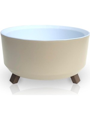 Royal Rain Store Saksı Süzgeçli Ayaklı Delikli Plastik Aranjman Sukulent Saksısı (Fildişi, 2,25 Litre)