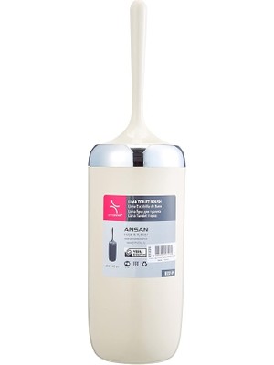 Royal Rain Store M-E07-09-P Lima Tuvalet Fırçası, Krom Dekorlu, Bej