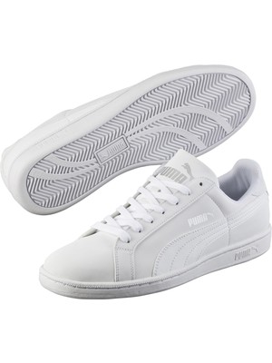 PUMA Smash Buck Spor Ayakkabı Beyaz Erkek Kadın Kauçuk Taban Sentetik Deri Malzeme