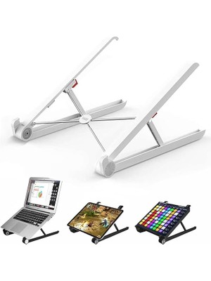 Royal Rain Store Saıjı X1 Laptop Sehpası, Katlanabilir, Tablet Sehpası, Alüminyum Alaşım, Online Sınıf Çalışması, Duruşu Iyileştirme, Isı Dağılımı Macbook, iPad ve 10-15,6 Inç Olan Tüm Cihazlar ile Uyumlu. Beyaz