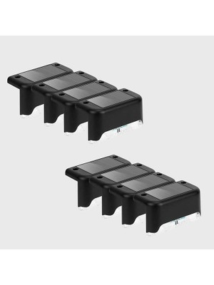 Royal Rain Store Güneş Enerjili Su Geçirmez 4'lü Bahçe, Merdiven, Veranda Için Köşebent LED Lamba 3200K Günışığı (Standart, Adet, 8)