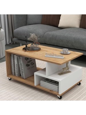 Royal Rain Store Home Enda Sultan Tekerli Orta Sehpa 86,5X50 cm Atlantik Çam