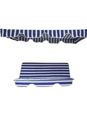 Royal Rain Store Lüks Kılıf Seti Minderi Gölgelikli Mavi Beyaz 130X45 2 Kişilik