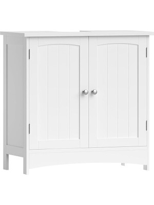 Royal Rain Store 2 Kapılı Lavabo Dolabı, Banyo Dolabı, Ayarlanabilir Raflar, Bol Depolama Alanı, 60 x 30 x 60 Cm, Beyaz BBC01WT