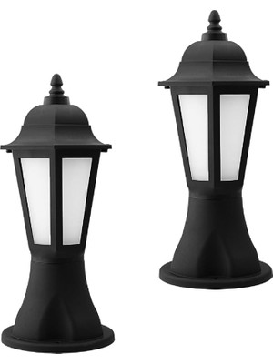 Royal Rain Store Sokak Bahçe Aplik Lamba Aydınlatma Lale Bahçe Duvar Üstü Armatürü E27 Duy Siyah Plastik