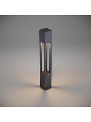 Royal Rain Store Alüminyum Bahçe Aydınlatma Bollardı, Modern Yürüyüş Yolu ve Çim Aydınlatması, Antrasit Renk, 75 Cm, 3000K Sıcak Beyaz LED Dış Mekan Lambası