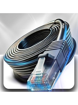 Royal Rain Store M107X Internet Kablosu 10 METRE/23AWG Utp 0,57MM/CAT 6 Iki Kat Korumalı/internet Bağlantı Kablosu 10 Metre/iç Dış Mekan Uyumlu/high Performance Cable/10 Metre Ethernet Kablosu (Metre, 10)