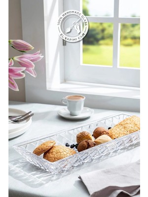 El Yapımı Cam Dikdörtgen Sunumluk, Şık ve Zarif Tasarım