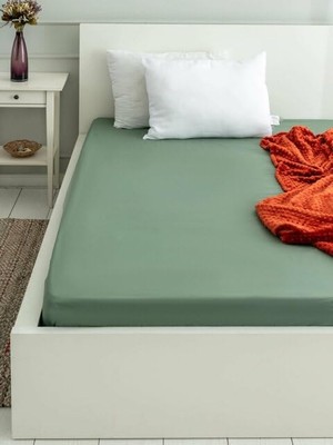 Royal Rain Store Battal Boy 180X200 Lastikli Penye Çarşaf-Asker Yeşili