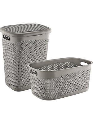 Royal Rain Store Katre Kirli Çamaşır Sepeti ve Çamaşır Selesi Set Terra TRN-170-171-05