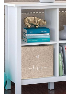 Bej Keçe Raf Organizer 30X30X30 Cm, 27 Litre, Düzenleyici Saklama Kutusu