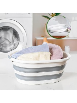 Royal Rain Store LA-550 Katlanabilir Çamaşır Sepeti Akordiyon Katlanır Sele Sepet Silikon Çamaşır Sepeti 40 L