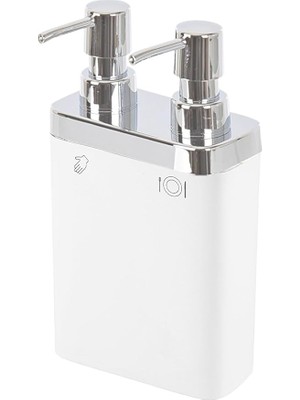 Royal Rain Store Viva 2'li Sıvı Sabunluk, ‎6 x 12.5 x 22 Cm, Beyaz (M-E11-01)