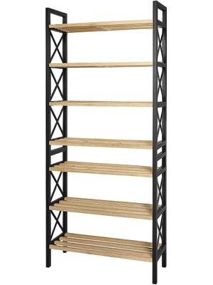 Royal Rain Store 8 Katlı Çok Amaçlı Raf Ayakkabılık – 47X18X127 Cm, Mdf ve Plastik Malzeme, Kolay Kurulum Qr Kodlu, Modern ve Dekoratif Düzenleyici Dolap Ünitesi, Siyah