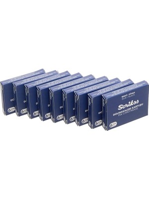 Royal Rain Store Kartuş Dolma Kalem Kartuşu 6'lı Blister 10'lu Paket Mavisiyah