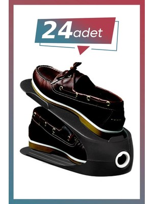 24 Adet Siyah Ayakkabı Rampası Düzenleyici, Pratik ve Şık Tasarım