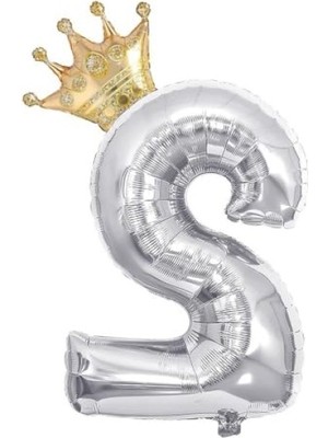 MarkEntegra Gümüş ve Altın Kral Tacı Folyo Balon Seti