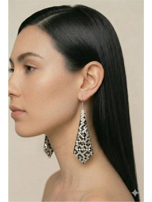 Petek Aksesuar Şal Model Zırh Metal Küpe