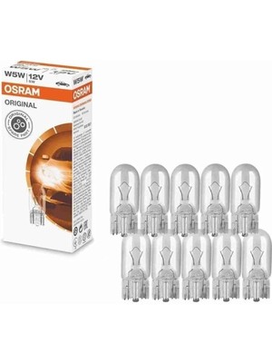 Royal Rain Store 2825 W5W T10 Dipsiz Ampul 12V 5W 10 Adet