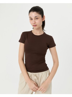 Ayma Active Kahverengi Basic T-Shirt