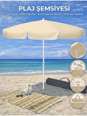 Form Outdoor Plaj Şemsiyesi 200 cm Çapında 360 Derece Dönebilir, Taşıma Çantası
