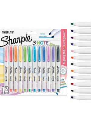 Royal Rain Store S-Note Fosforlu Işaretleme Kalemi, 12'li Blister, Karışık