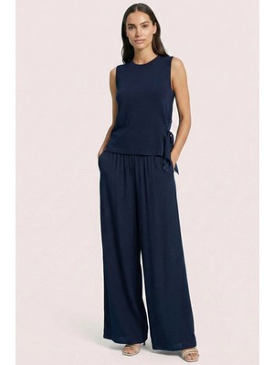 Guitar Casual Lacivert Penye Bluz