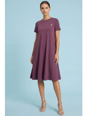 Guitar Diz Üstü Pembe Örme Elbise