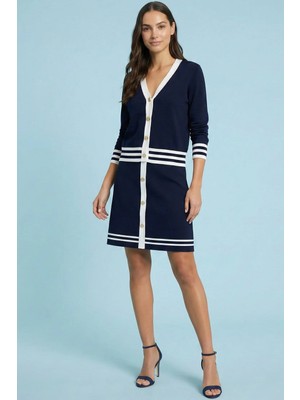 Guitar Diz Üstü Lacivert Triko Etek