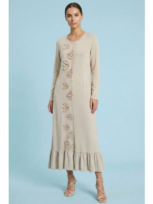 Guitar Uzun Taş Rengi Triko Hırka