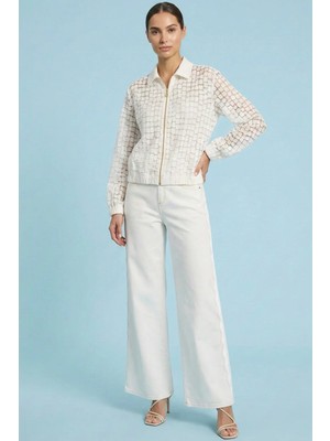 Guitar Yandan Cepli Beyaz Jean Pantolon